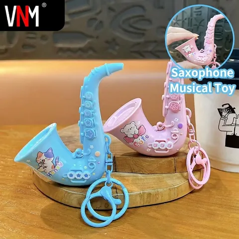Creative Saxophone Musical Instrument Keychain Cute Cartoon Stress Relief Toy Bag Accessory Student Small Gift
