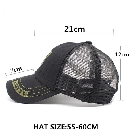 Cappello Trucker Stile Militare Cotone Mesh Berretto Da Baseball Traspirante All'aperto Protezione Solare Regolabile