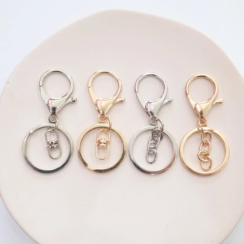 Metal Keychain Components With Lobster Clasp And Flat Split Ring For DIY Jewelry Making Bag Charms Car Accessories