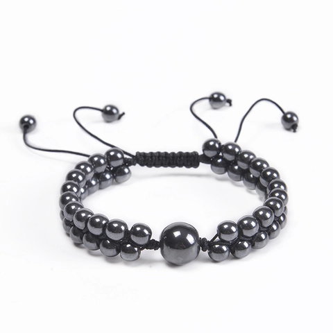 Pulsera De Cuentas De Piedra Natural En Capas Ojo De Tigre Magnética Lava Piedras Mate Cordón Ajustable Joyas Unisex