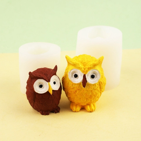3D Owl Shape Silicone Mold DIY Fondant Chocolate Cake Decorating Tool For Candle Soap Making Plaster Resin Crafts