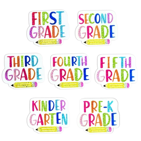 Acryl Glitzer Brosche Anstecknadel Lehrer Schulanfang Klasse Kindergarten Pre-K Erste Bis Fünfte Bunte Bleistift Dekoration
