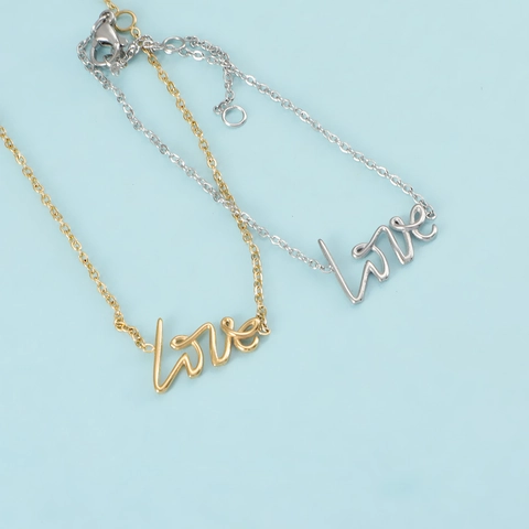 Pulsera Colgante Letra Love Acero Inoxidable 304 Bañado En Oro De 18K Joyería Elegante Estilo Ins Regalo Para Mujeres
