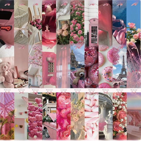 Rosa Ästhetische Papier Lesezeichen Künstlerische Lesekarten Dekorative DIY Scrapbooking Schreibwaren