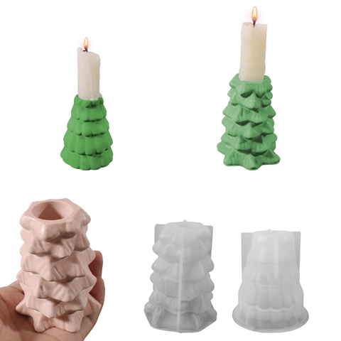 Moule En Silicone Arbre De Noël Pour Fabrication De Bougies Coulée De Résine DIY Ornement Plâtre Décoration Maison