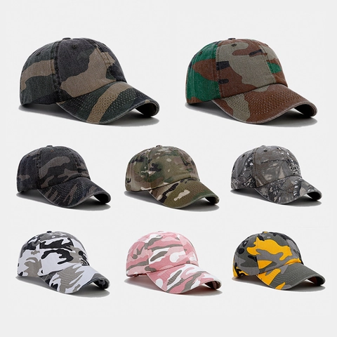Berretto Da Baseball Camouflage Cotone Traspirante Protezione Solare All Aperto Visiera Curva Cappello Casual Uomo Donna