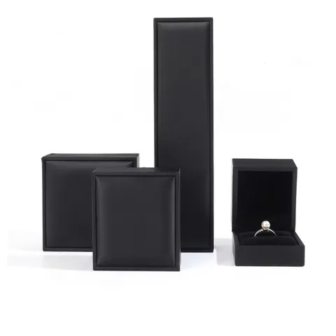 Jewelry Packaging Display Boxes Brushed PU Leather Velvet Lining For Ring Necklace Bracelet Pendant High End Gift Storage Case Elegant