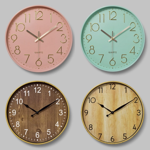 Modern Silent Wall Clock Round Quartz Minimalist Analog Timepiece For Home Office Living Room Kitchen Decor
