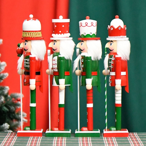 Traditioneller Nussknacker Soldat Figur Holz Handbemalt Süßigkeiten Thema Weihnachten Tischdeko Für Zuhause Feiertag