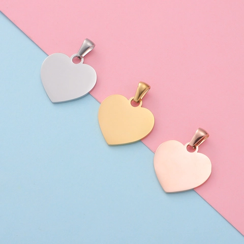 Heart Shape Pendant Stainless Steel Mirror Polished DIY Jewelry Findings For Necklaces Bracelets High Shine