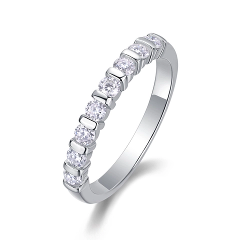 925 Sterling Silver Moissanite Ring Minimalist Stackable Fashion Jewelry For Women D Color 3EX Cut