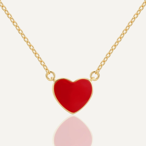 Temperature Sensitive Color Changing Heart Necklace For Women Copper Gold Silver Plated Enamel Minimalist Fashion Pendant Jewelry