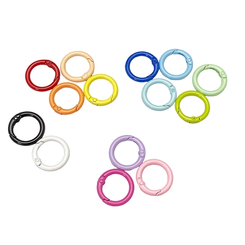Metal Spring O-Ring Colorful Openable Buckle Clasp For DIY Jewelry Making Keychain Bag Accessory