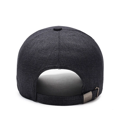 Casquette De Baseball Polyester Texturé Lettre Sport Plaque Métallique Réglable Visière Courbée Chapeau Soleil