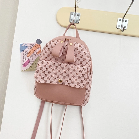 Mini Zaino Da Donna Moda Pelle PU Stampata Piccola Borsa Per La Scuola Casual Retro Borsa A Tracolla Per Ragazze Elegante
