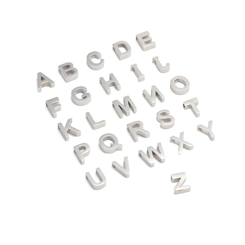 Stainless Steel Alphabet Letter Beads DIY Jewelry Making Charms Pendants Polished Initial A-Z Accessory