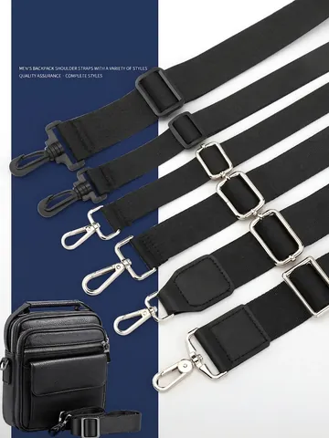 Replacement Bag Shoulder Strap Nylon Adjustable Wide Belt For Men Crossbody Messenger Laptop Bag Solid Black