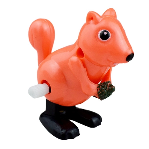 Juguete De Ardilla Saltarina De Cuerda Naranja Plástico Modelo Animal Mecánico De Relojería Regalo Para Niños