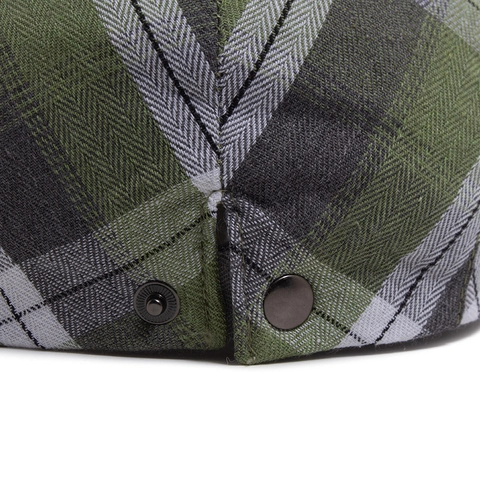 Gorra Plana De Algodón A Cuadros Ajustable Estilo Británico Retro Newsboy Sombrero Para Hombres Mujeres Transpirable