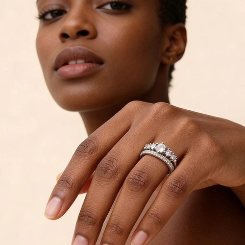 Elegante Kroonring Van Legering Met Glinsterende Strasssteentjes Verstelbare Open Vingerring Modejuwelen Voor Dames