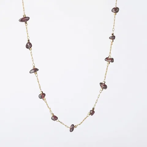 Retro Bohemian Copper Necklace And Bracelet For Women Natural Crushed Stone Gold Plated Irregular Beads Jewelry