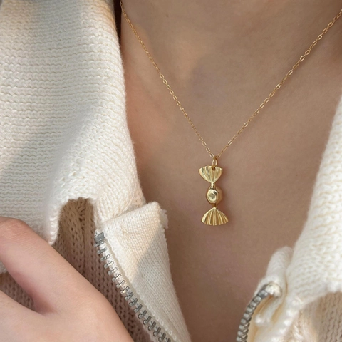 Collana Con Ciondolo A Forma Di Caramella In Argento Sterling 925 Stile Coreano Minimalista Gioielli Per Donne Ragazze
