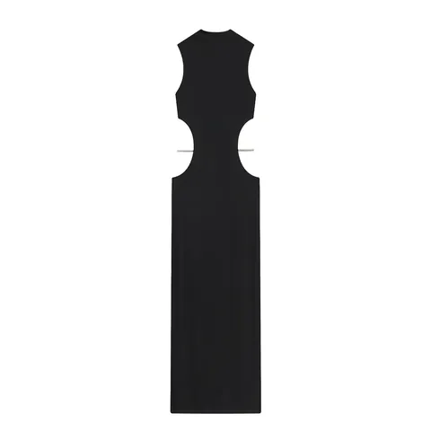 Abito Maxi Senza Maniche Con Collo Alto E Catena Di Strass Ritaglio Laterale Aderente Sexy Elegante Abito Da Sera Donna