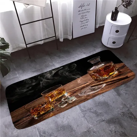 Tappeto Da Pavimento Vintage Whiskey Sigaro Steampunk Ingranaggi Antiscivolo Assorbente Poliestere Per Cucina Bagno