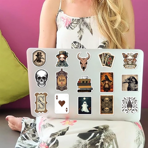 Gotische Aufkleber Dunkle Romantische Graffiti Decals PVC Wasserdicht Für Laptop Gitarre Gepäck Scrapbooking DIY Retro Stil