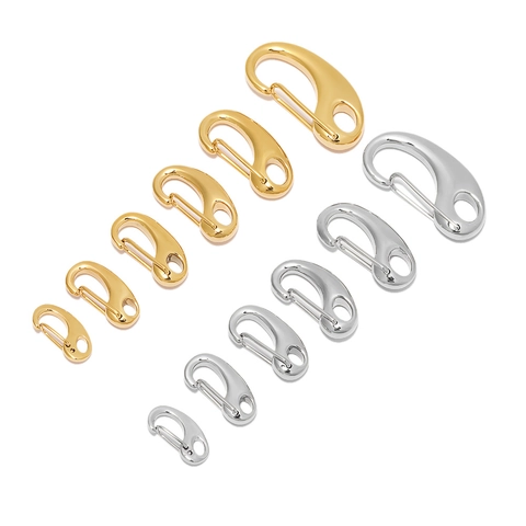 Stainless Steel Lobster Clasps D Shape Hook Clasps Vacuum Gold Plated Spring Gate For DIY Jewelry Making Keychain Bag Hardware