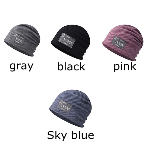Casual Cotton Knit Beanie Hat For Men Women Slouchy Beanie Thin Japanese Style Letter Label Warm Pullover Hat Skull Cap