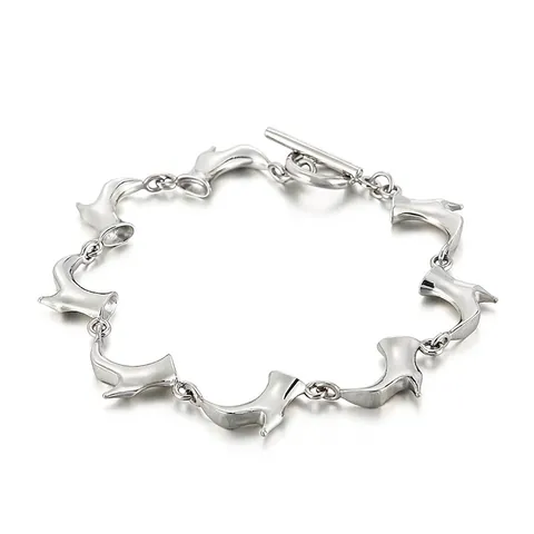 Bracciale In Acciaio Inossidabile Catena A Maglia Stivale Con Tacco Alto Chiusura A Levetta Punk Streetwear Hip Hop Gioielli