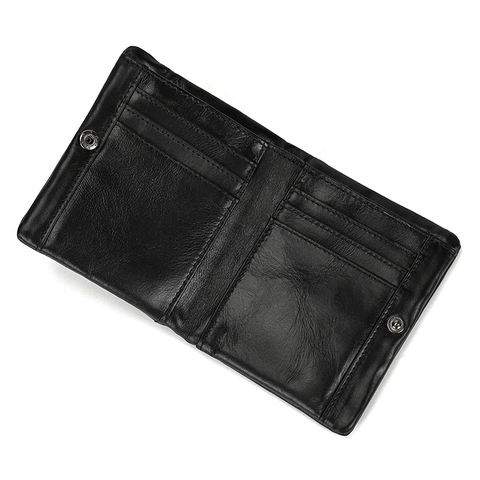 Men's RFID Blocking Genuine Leather Wallet Vintage Short Bifold Multi-Card Business Coin Purse Cowhide Wallet