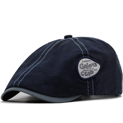 Gorra Ivy De Algodón Lavado Vintage Gorro Plano Retro Para Hombres Mujeres Ajustable Costuras En Contraste