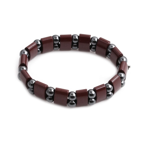 Bracciale Con Perline Di Ematite Occhio Di Tigre Pietra Naturale Magnetico Opaco Energia Curativa Gioielli Uomo