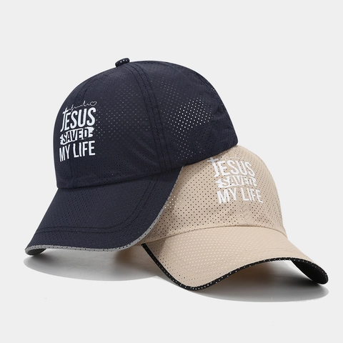 Baseball Cap Jesus Saved My Life Mesh Trucker Hut Schnelltrocknend Atmungsaktiv Reflektierend Outdoor Sport Verstellbar
