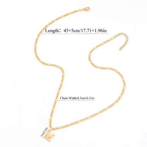 Collana a Catena Figaro Tonalità Oro Con Ciondolo Lettera Iniziale Gioielli Minimalisti Individuali Per Donna Regalo Quotidiano