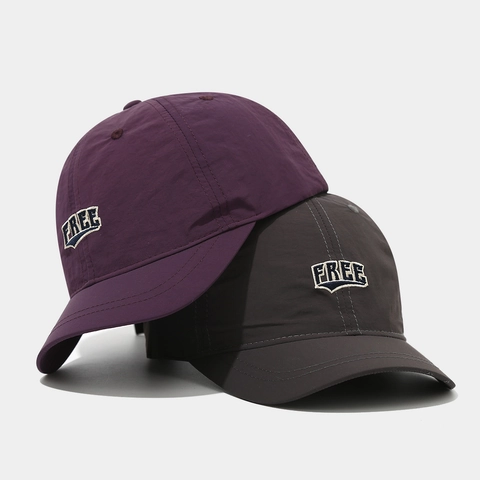 Retro Short Brim Baseball Cap Quick Dry Synthetic Fabric Embroidered Letter Adjustable Casual Outdoor Sun Hat
