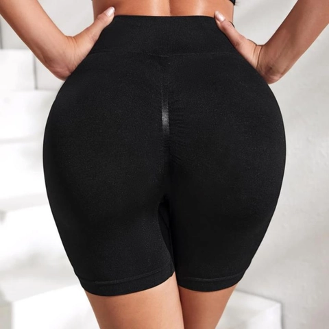 Pantaloncini Yoga Senza Cuciture Donna Vita Alta Controllo Pancia Sollevamento Glutei Arricciati Fitness Palestra Sportivi