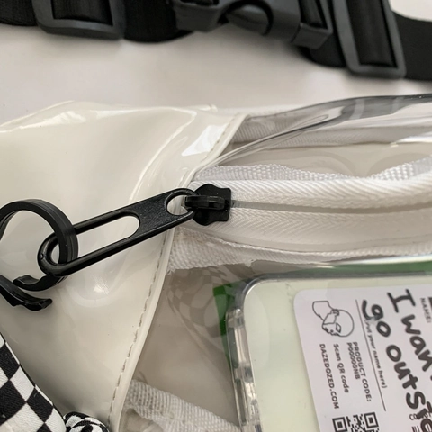 Fashion Casual Transparent PVC Waist Bag Women Streetwear Clear Crossbody Chest Bag