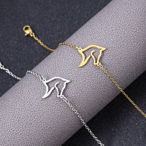 Minimalist Hollow Horse Head Outline Bracelet Gold Plated Stainless Steel Adjustable Animal Charm Jewelry For Women