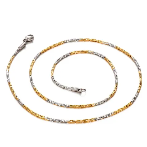 Collana A Catena Serpente In Acciaio Inossidabile Bicolore Oro Argento Intrecciata Ipoallergenica Gioielli Punk Uomo