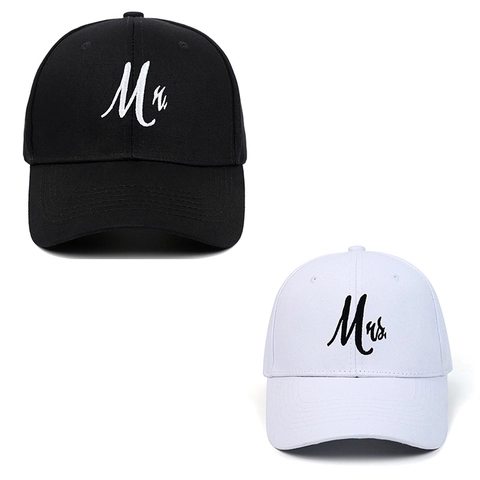 Casquette De Baseball En Coton Broderie Mr Mrs Ajustable Cadeau De Mariage Couple Vintage Chapeau De Sport Hommes Femmes