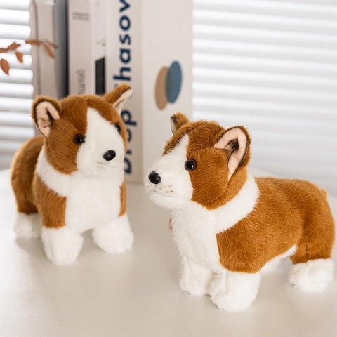 Giocattolo Di Peluche Corgi Di Simulazione Cane Di Peluche Morbido Bambola Di Animali Simpatico Regalo Di Compleanno Decorazione Casa