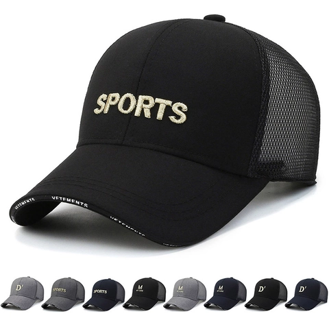 Atmungsaktive Mesh Trucker Kappe Polyester Verstellbare Baseball Kappe Sonnenschutz Outdoor Sommer Sport Stickerei Design