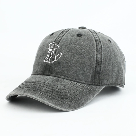 Gorra De Béisbol Perro Animado Bordado Algodón Lavado Vintage Ajustable Sombrero Sol Unisex Casual Dad Hat