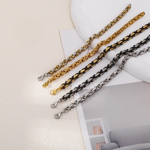 Byzantine Chain Bracelet 316 Stainless Steel Punk Hip Hop Jewelry For Men And Women