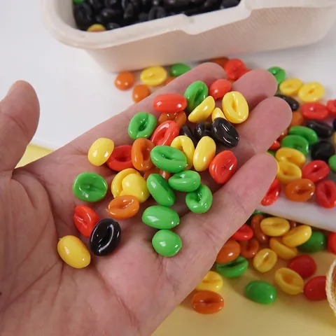 Simulation Coffee Beans Realistic Plastic Colorful DIY Craft Accessories Miniature Food Toys Decoration Photography Props