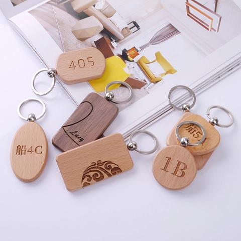 Portachiavi In Legno Numero Di Telefono Inciso Faggio Legno Di Noce Anello Per Chiavi Per Auto Casa Regalo Minimalista