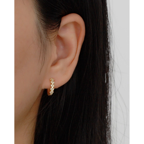 Orecchini A Cerchio In Argento Sterling 925 Con Strass Geometrici Huggie Gioielli Di Moda Di Lusso Per Donna Elegante